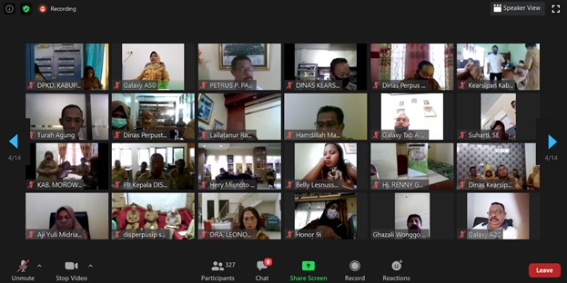 Rapat Koordinasi Penyelamatan Arsip Negara di Pemerintahan Daerah secara Virtual
