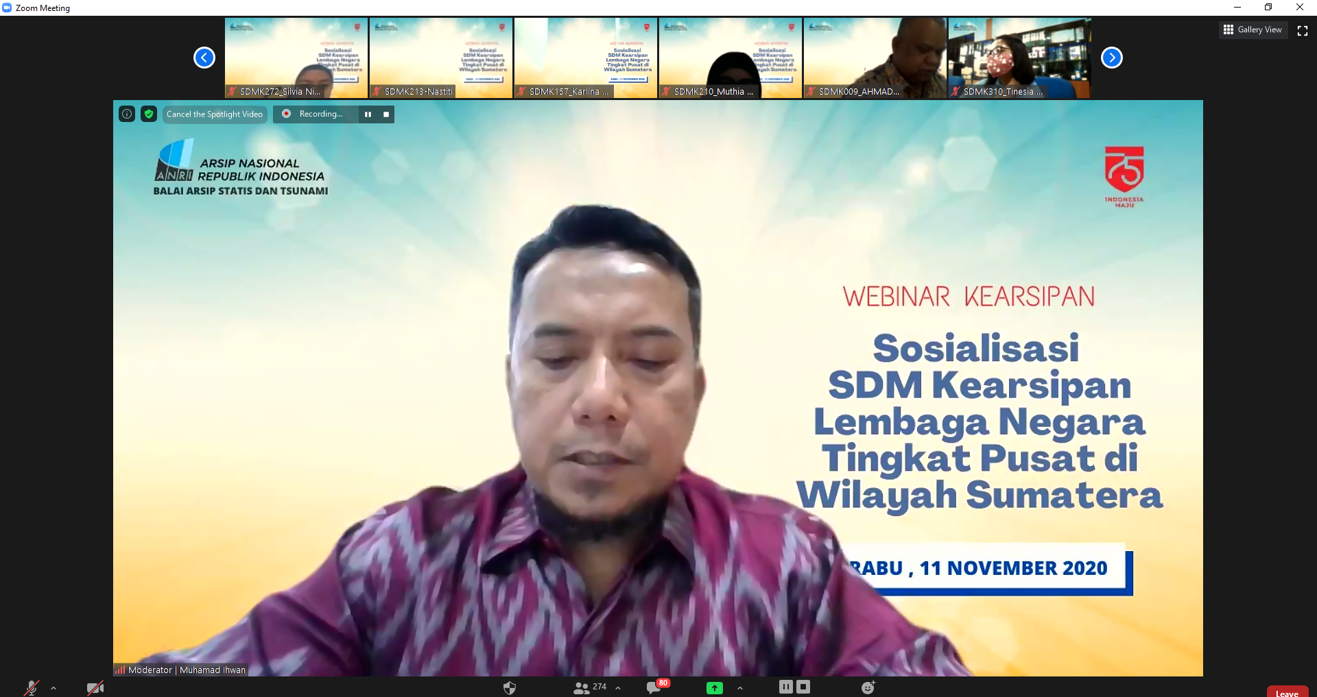 Balai Arsip Statis dan Tsunami ANRI Gelar Sosialisasi SDM Kearsipan di Wilayah Sumatera