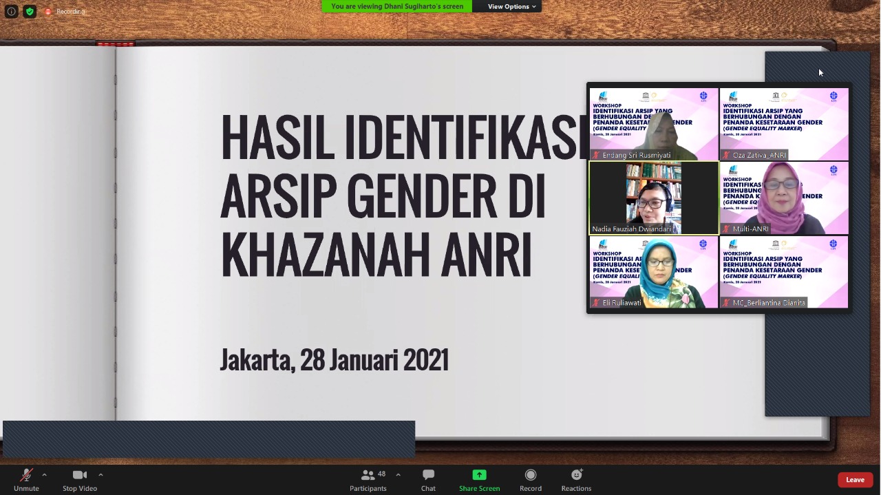 ANRI, LIPI dan UNESCO Gelar Workshop Identifikasi Arsip yang Berhubungan dengan Penanda Kesetaraan Gender