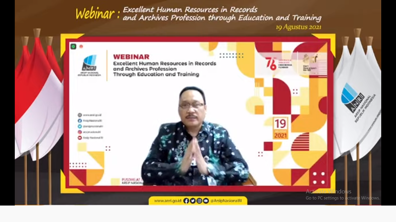 Webinar Excellent Human Resources in Records and Archives Profession through Education and Training
