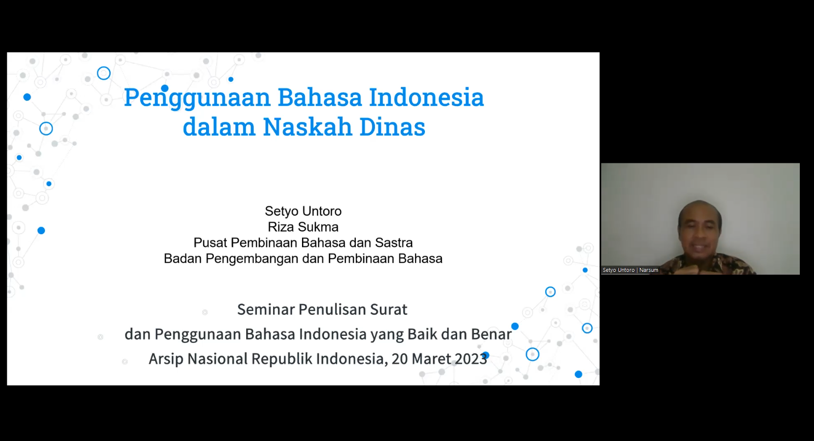 Arsip Nasional RI selenggarakan Penulisan Surat dan Penggunaan Bahasa Indonesia yang Baik dan Benar