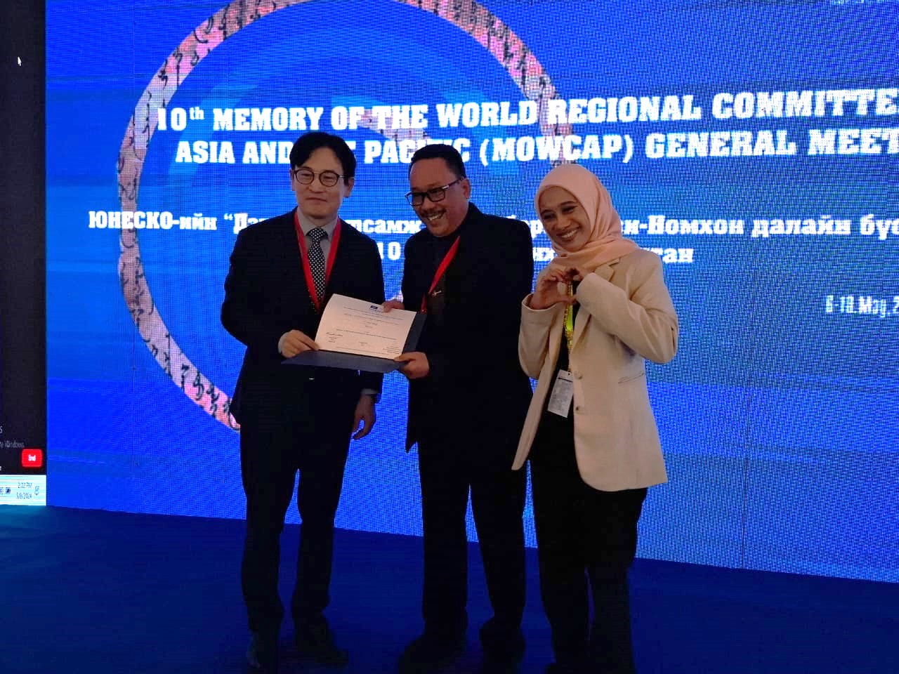 Tiga Dokumen Bersejarah menjadi MOWCAP dan Indonesia Terpilih sebagai Member Bureau MOWCAP 2024-2028