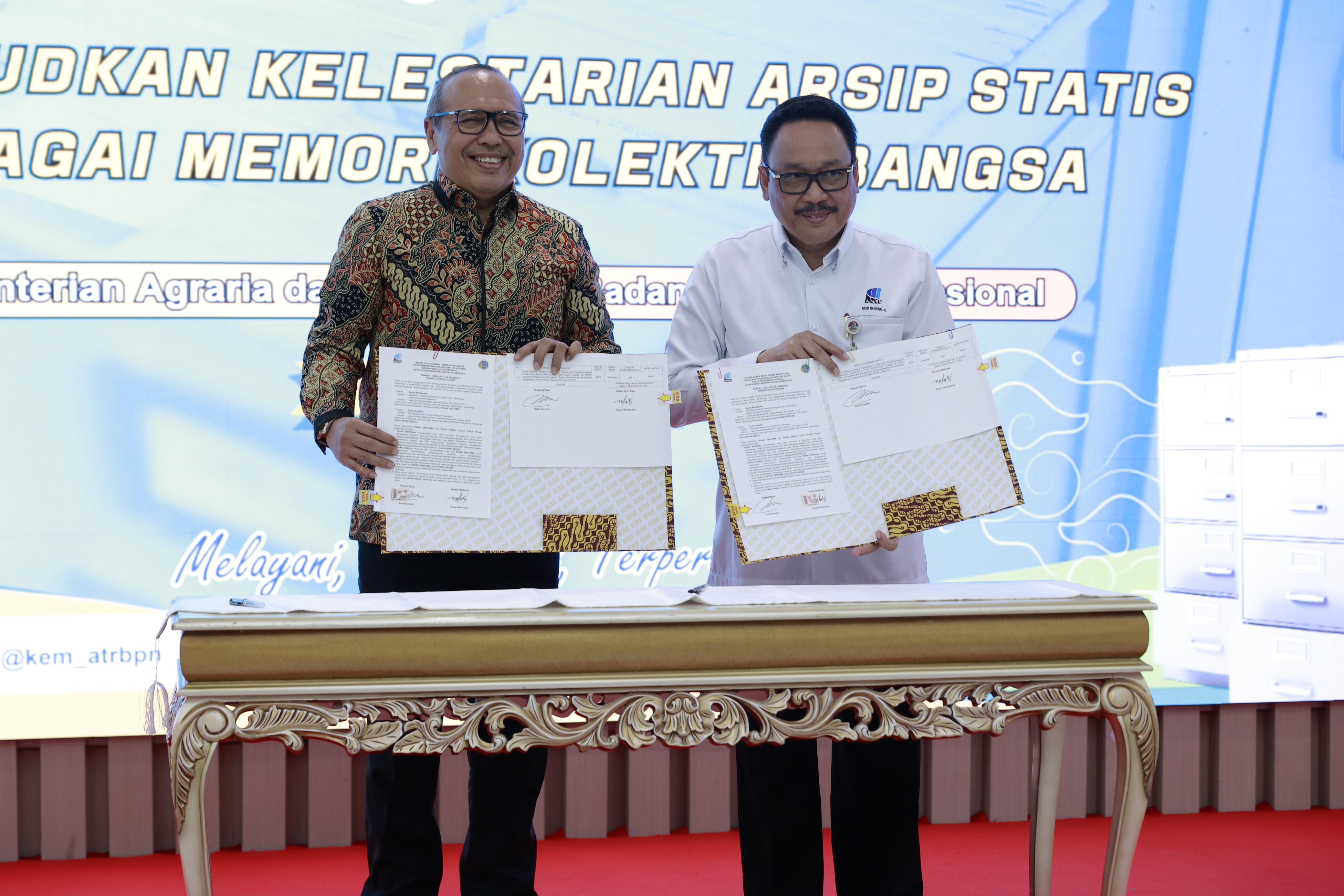 ANRI Terima Arsip Statis COVID-19 dari Kementerian ATR/BPN