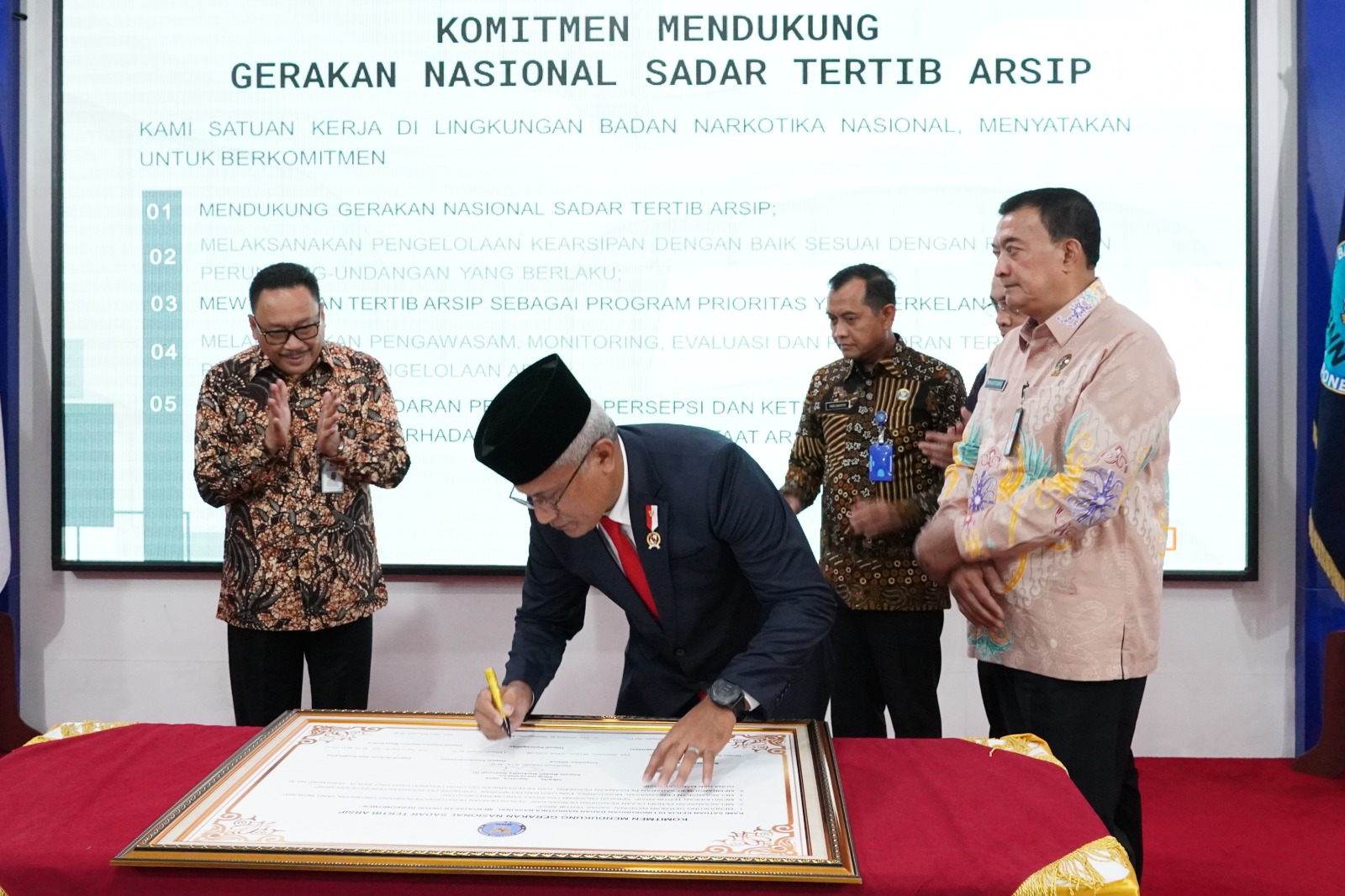 BNN dan ANRI Tandatanganan Nota Kesepahaman serta Pencanangan GNSTA