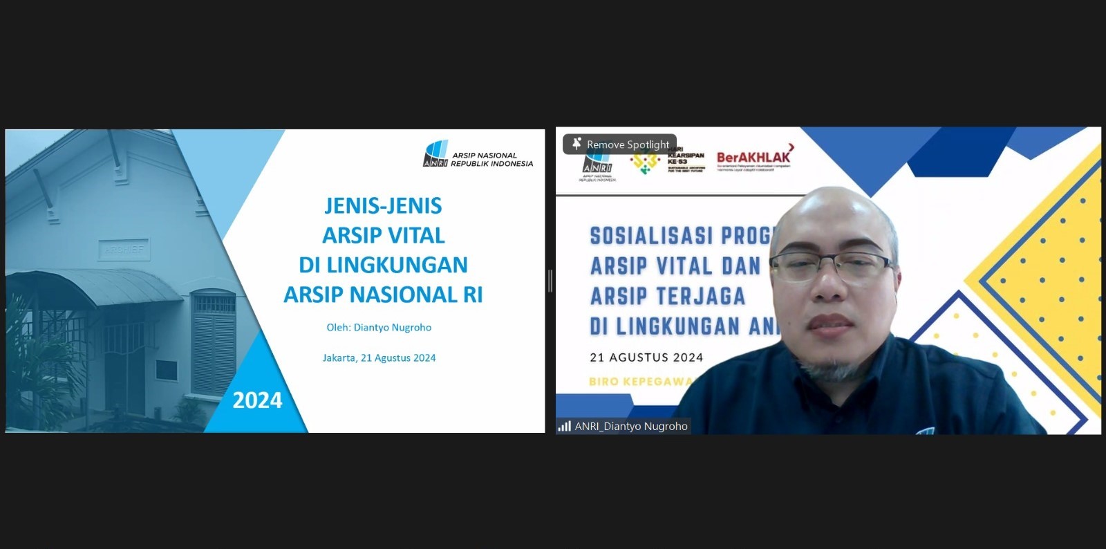 Sosialisasi Program Arsip Vital dan Arsip Terjaga di Lingkungan ANRI