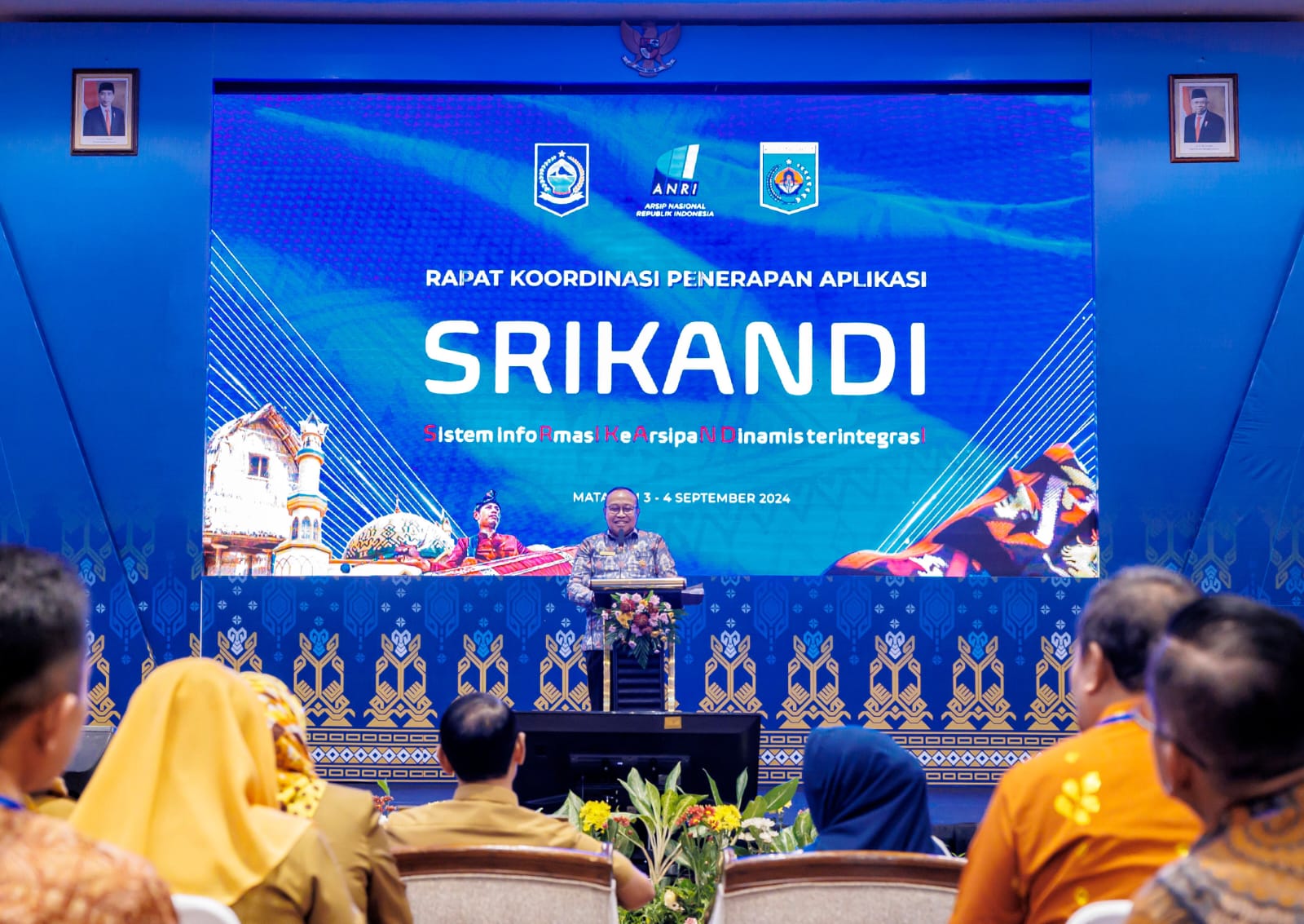 Sekretaris Utama ANRI, Sekretaris Daerah Provinsi NTB dan Wali Kota Mataram Membuka Acara Rapat Koordinasi Aplikasi SRIKANDI Tahun 2024