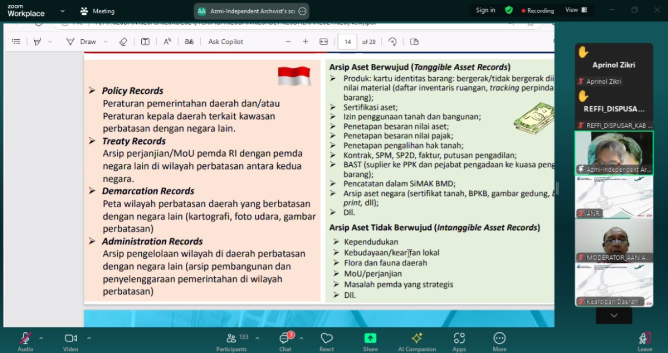 Focus Group Discussion Evaluasi Pendampingan Pengelolaan Arsip Terjaga dan Arsip Aset