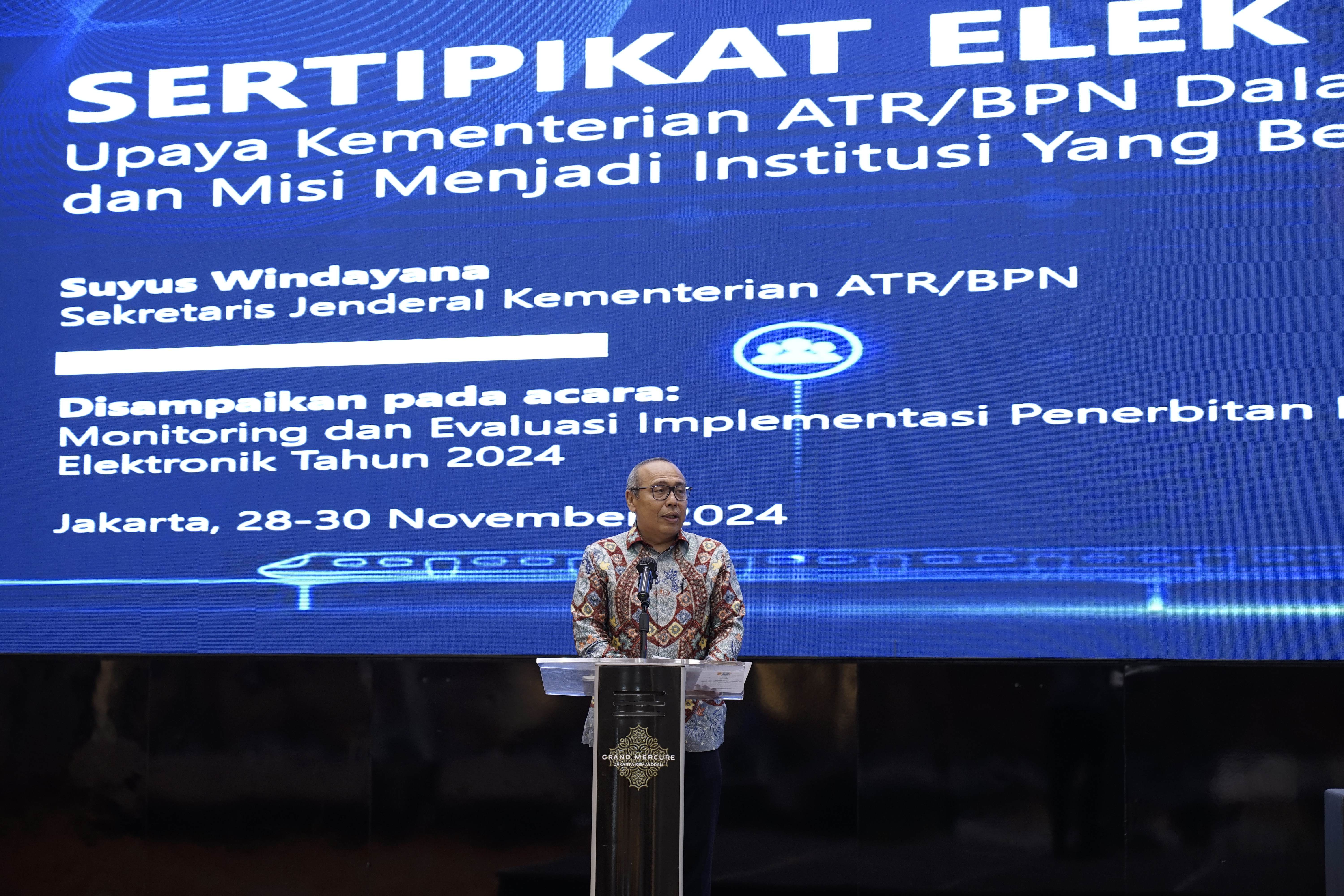 Plt. Kepala ANRI Menjadi Pembicara pada Acara Monitoring dan Evaluasi Implementasi Penerbitan Dokumen Elektronik pada Layanan Pertanahan