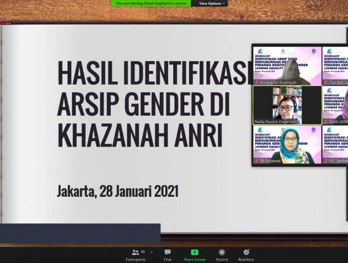 ANRI, LIPI dan UNESCO Gelar Workshop Identifikasi Arsip yang Berhubungan dengan Penanda Kesetaraan Gender
