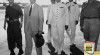 Foto Dr.L.J.M. Beel, Komisaris Tinggi (Hoge Commissaris) Mahkota Belanda  tiba menggunakan pesawat KLM pada 26 februari 1949 disambut oleh beberapa Perwira Militer Belanda di Lapangan Terbang Kemayoran.  Sumber :ANRI. RVD Batavia 1947-1949 No. 2068