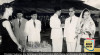 Presiden Sukarno, Ibu Fatmawati, Wakil Presiden Moh. Hatta & PM. Wilopo menyambut Kunjungan Kenegaraan Presiden Filipina  Elpidio Quirino beserta Putrinya Victoria Quirino dengan jamuan minum saat tiba di Lap. Terbang Kemayoran, Jakarta.16 Juli 1952