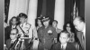 Jenderal Soeharto menyaksikan Adam Malik dan Tun Abdul Razak melakukan Penandatanganan Persetujuan Normalisasi hubungan Malaysia-Indonesia, 11 Agustus 1966.