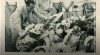 Potret prosesi pemakaman dr. Radjiman Wedyodiningrat di Mlati, Yogyakarta 20 September 1957. Yang menjadi koleksi arsip foto Kementerian Penerangan RI Wilayah DIY 1950-1965. Tampak Sri Pakualam VIII meletakan karangan bunga di atas makam.
