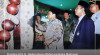 Presiden RI K.H. Abdurrahman Wahid membuka Muktamar Nahdlatul Ulama Ke-30 secara simbolis dengan memukul bedug. Tampak Ketua Umum PKB Matori Abdul Djalil dan Menteri Agama RI Muhammad Tolchah Hasan. 20 November 1999