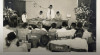 Potret kegiatan pertemuan/rapat anggota Serikat Buruh Islam Indonesia di Jalan Kramat No. 62, Jakarta yang bertanggal 14 September 1951.