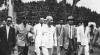 Foto kunjungan Presiden Vietnam, Ho Chi Minh ke Candi Borobudur, Magelang, Jawa Tengah. 6 Maret 1959.