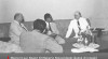 Menteri Luar Negeri RI Mukarto Notowidigdo berbincang dengan Asisten Menteri Luar Negeri Amerika Serikat untuk Urusan Timur Jauh John M. Allison didampingi Dubes AS untuk Indonesia, Merle Cochran di Kementerian Luar Negeri RI, Jakarta. 14 Oktober 1952.