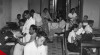 Foto Suasana Kegiatan di bagian penyiaran berbahasa Arab di Studio RRI Jakarta, 13 Desember 1951.